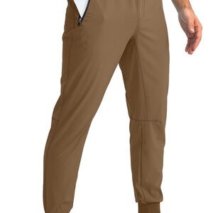Men's Brown Performance Jogger Pants NEW